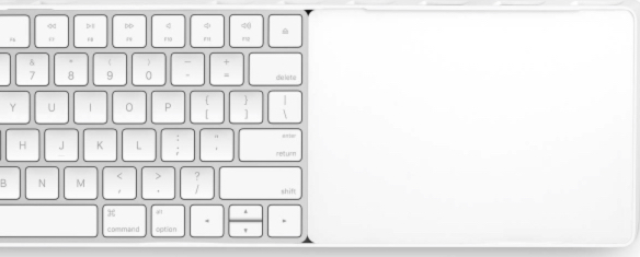 The Magic Trackpad 2 sits comfortably alongside the Magic Keyboard 2 in Twelve South