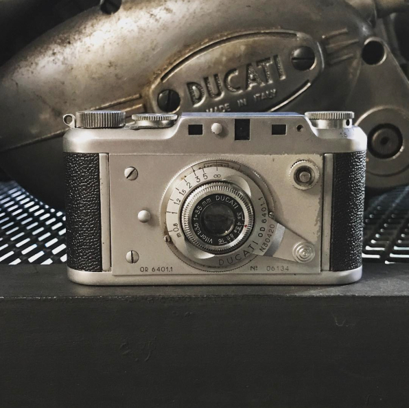 The Ducati Sogno rangefinder, photo courtesy of JapanCameraHunter on Instagram
