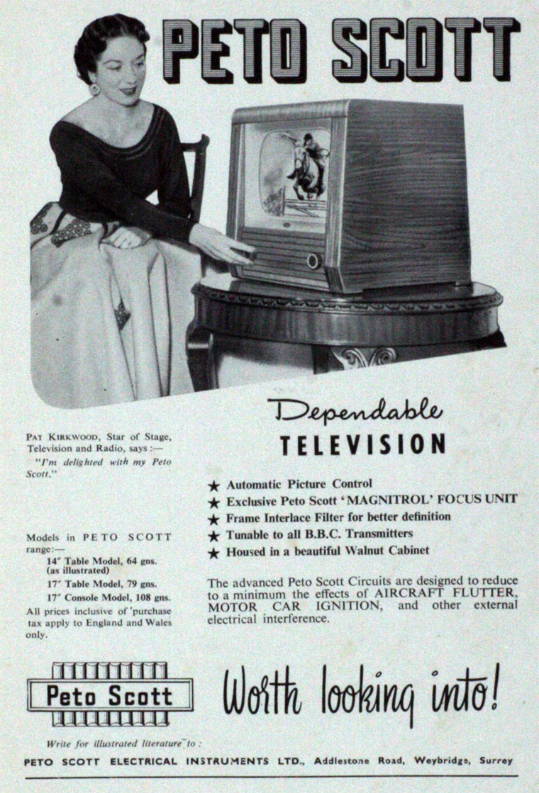   The Peto Scott television, an unlikely production companion for a precision-made mechanical camera  