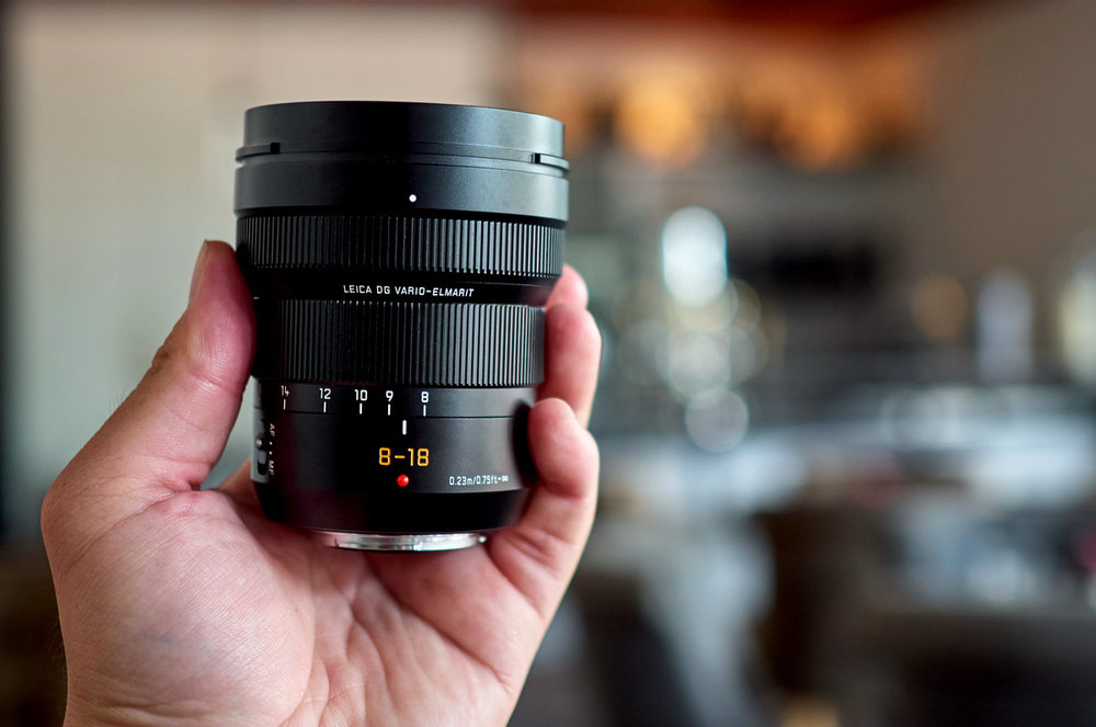   The Leica DG 8-18mm is compact and light for a wide-angle zoom, no bigger than its 12-60mm sibling or the Olympus 12-40mm f/2.8 Pro (Photo Robin Wong)  