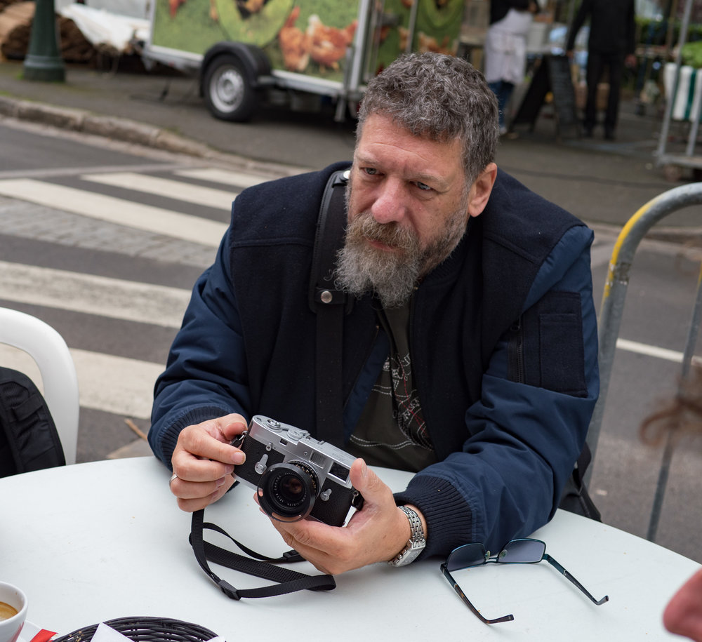 Thanks to Macfilos Mike has made many new friends, including Leica specialist dealers such as Ivor Cooper of Red Dot Cameras seen here on a visit to the Bièvres Photo Fair in France in 2016