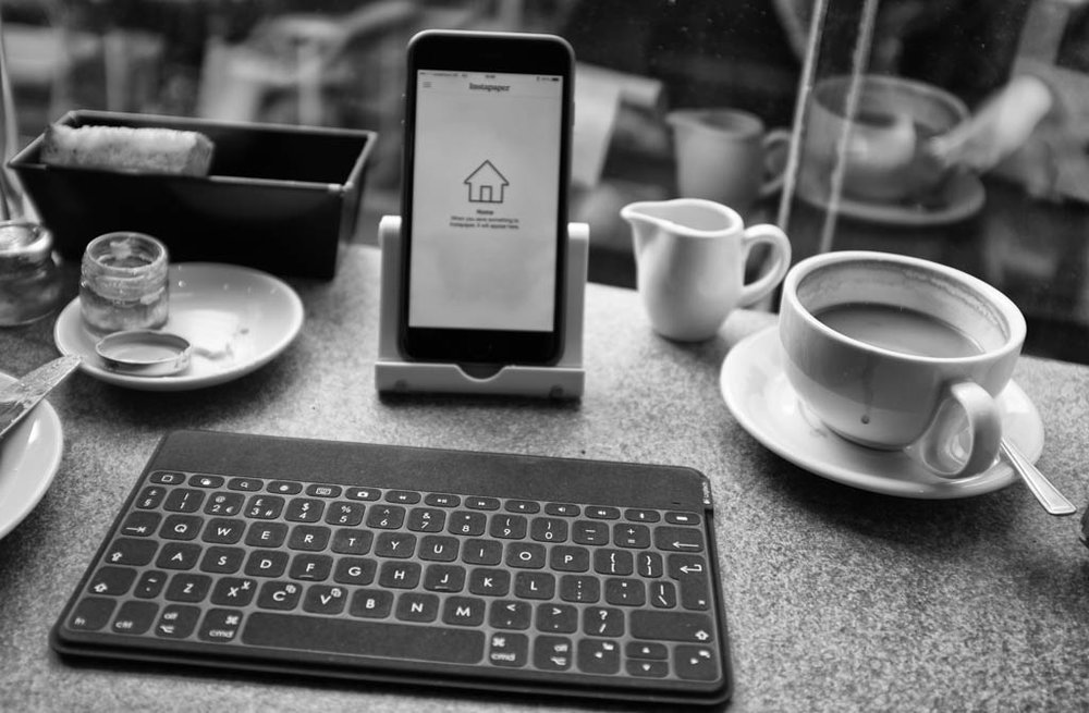 A lightweight keyboard, such as the svelte Logitech Keys-to-Go, a plastic propstand and an iPhone makes for a lightweight writing outfit. But the iPad Pro with Apple