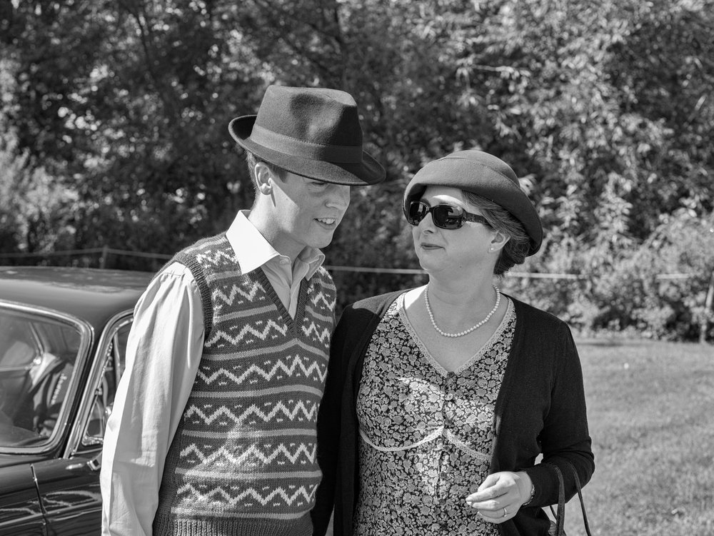   Full marks to the visitors who entered into the spirit of the event by dressing in pre-war style. I could have kicked myself for leaving the trilby at home..... (42.5mm Leica DG Nocticron)  