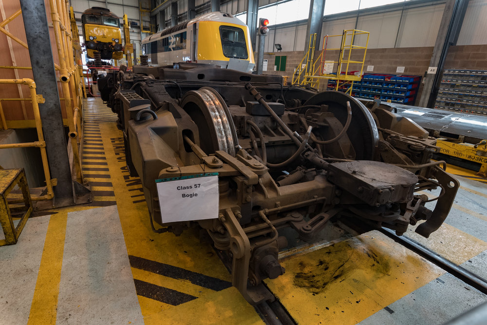 A class 57 bogie posing for the cameras. Never, never have bogies been so admired and photographed