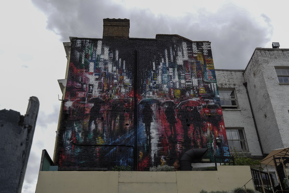The painted wall opposite Red Dot Cameras