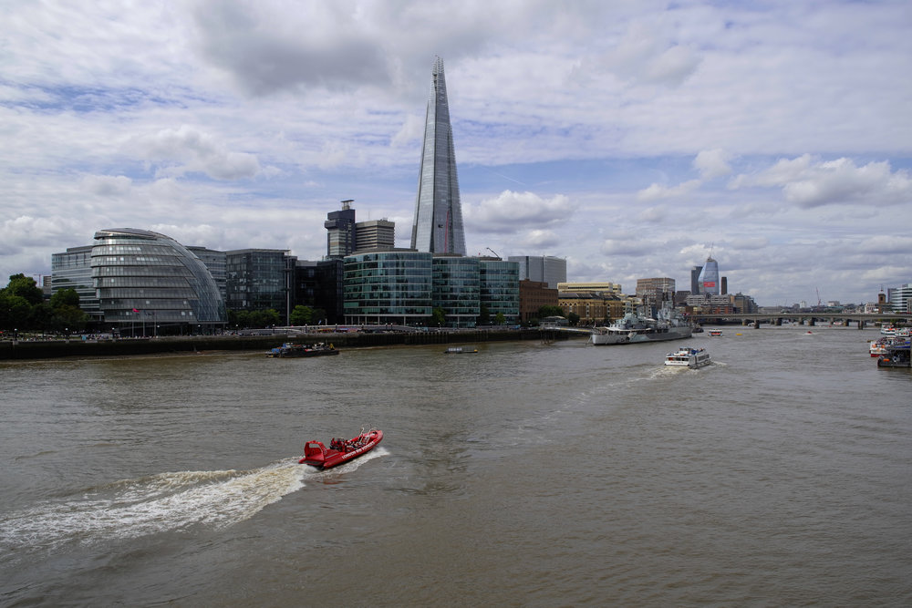 Reach for the sky: The Shard at London Bridge pokes into the clouds in this riverscape taken from Tower Bridge. 18-56mm Vario-Elmar at 18mm
