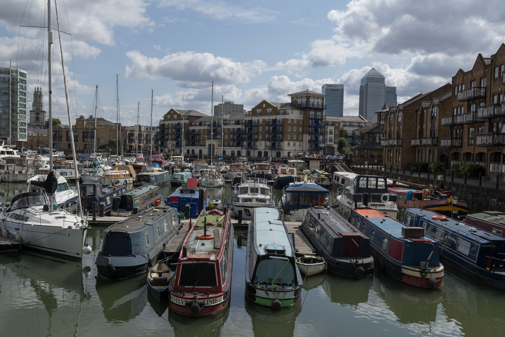 A panoramic view of Limehouse Basin from the 11-23mm APO-Vario-Elmar at 23mm