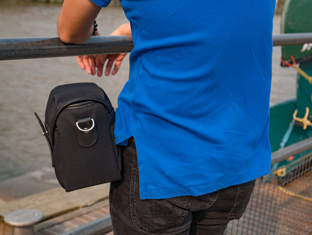 When belt-mounted, the Billingham 72 is quite bulky and obtrusive, despite its compact dimensions as a shoulder bag
