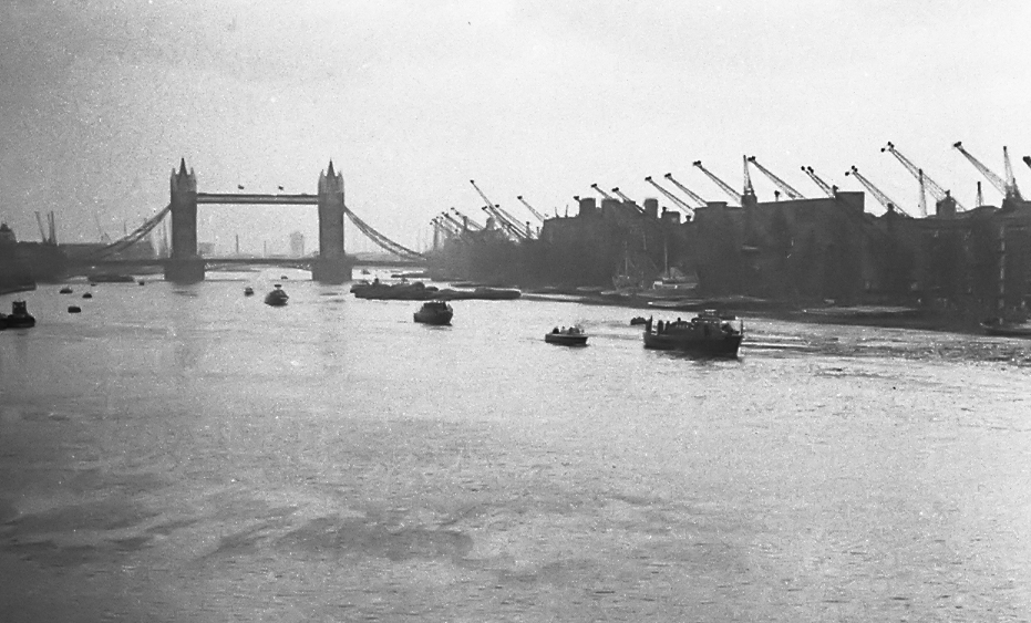 January 30, 1965, and the State Funeral barge carrying Sir Winston Churchill