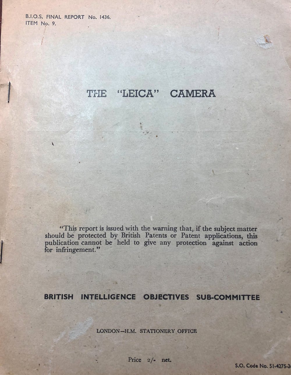   Rolled out on a Roneo duplicator and crudely stapled, the official intelligence report on E.Leitz provides a fascinating insight into the state of the Leica camera in 1946  