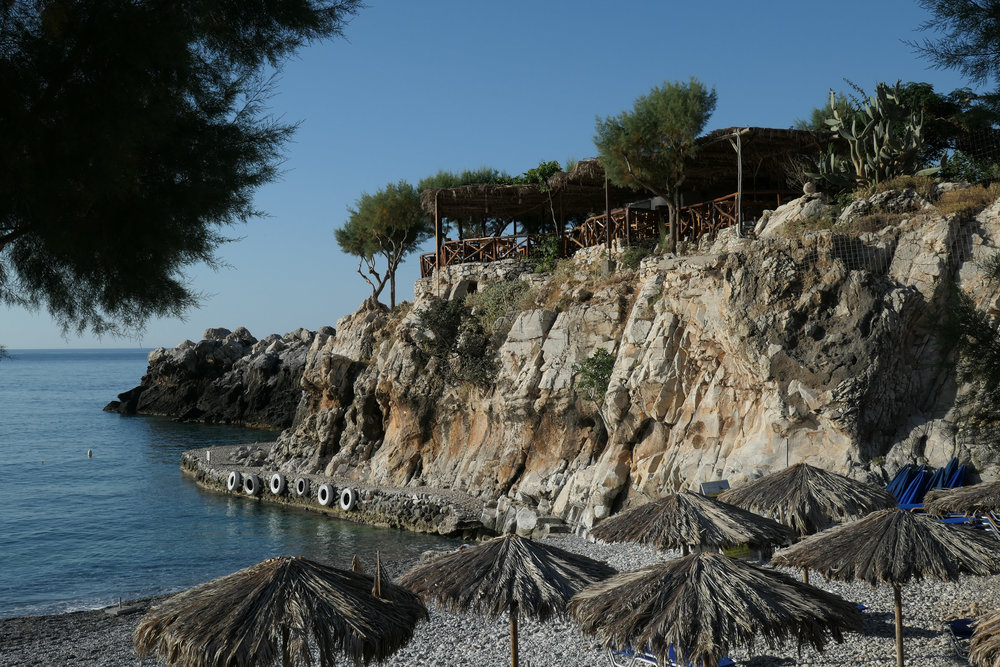   Marmara Beach and Taverna (time for breakfast!) *ISO 125 1/800th f6.3 43mm Leica C-Lux)  