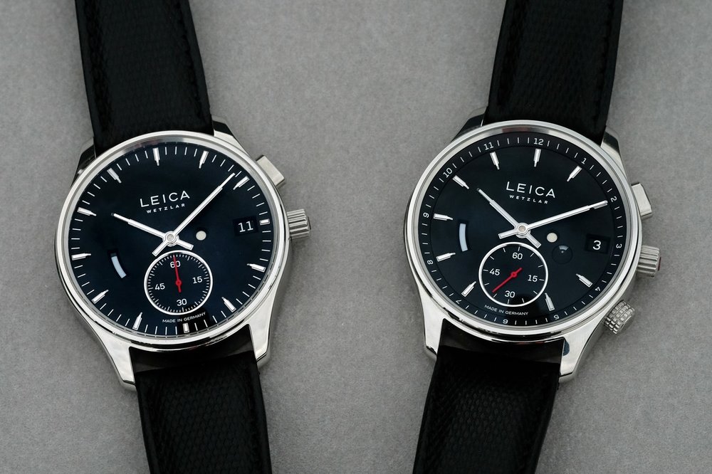 The L1, left, has a 60-hour power reserve while the L2, right, adds GMT time-zone functions