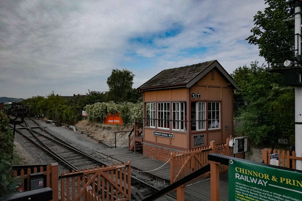 End of the line: Not sure what they do in the signal box on this one-track branch, but it does look the business and was crowded all day with volunteer signalmen — suitably attired, of course