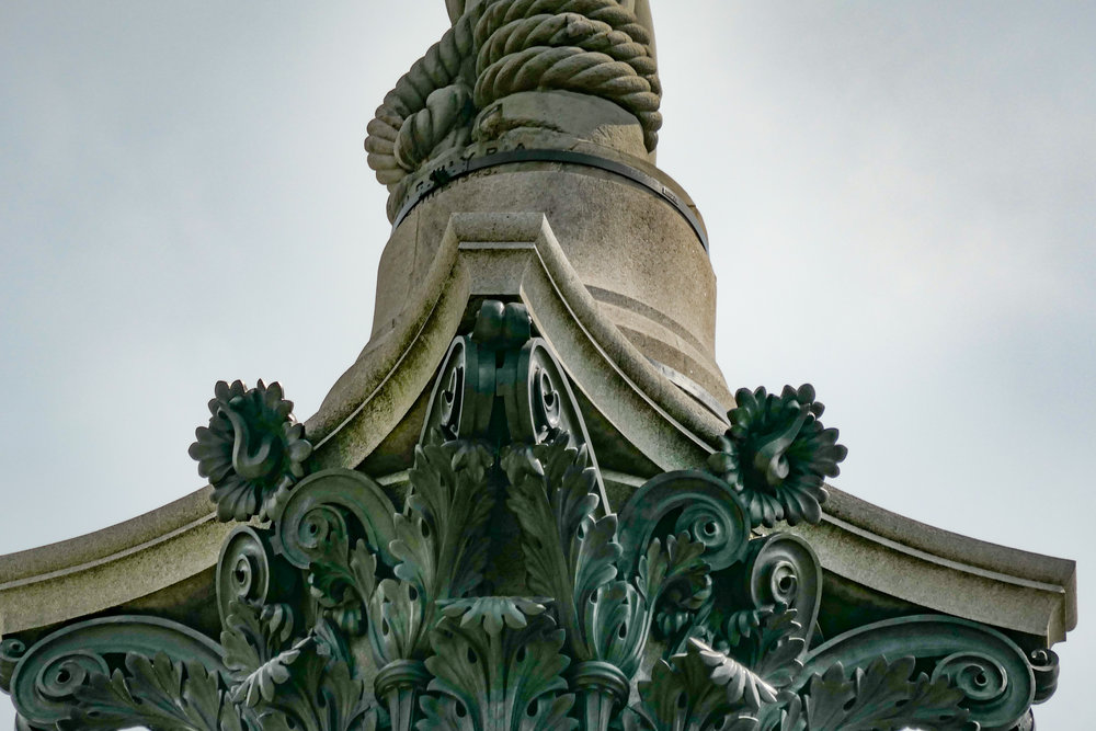 Fast forward a couple of hundred years and Nelson is in his rightful place on top of his column . But it