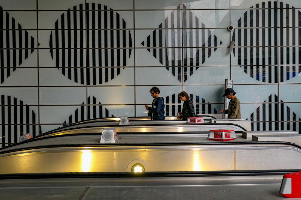 Escalator to the depths, 35mm, f/3.7 at 1/80s.