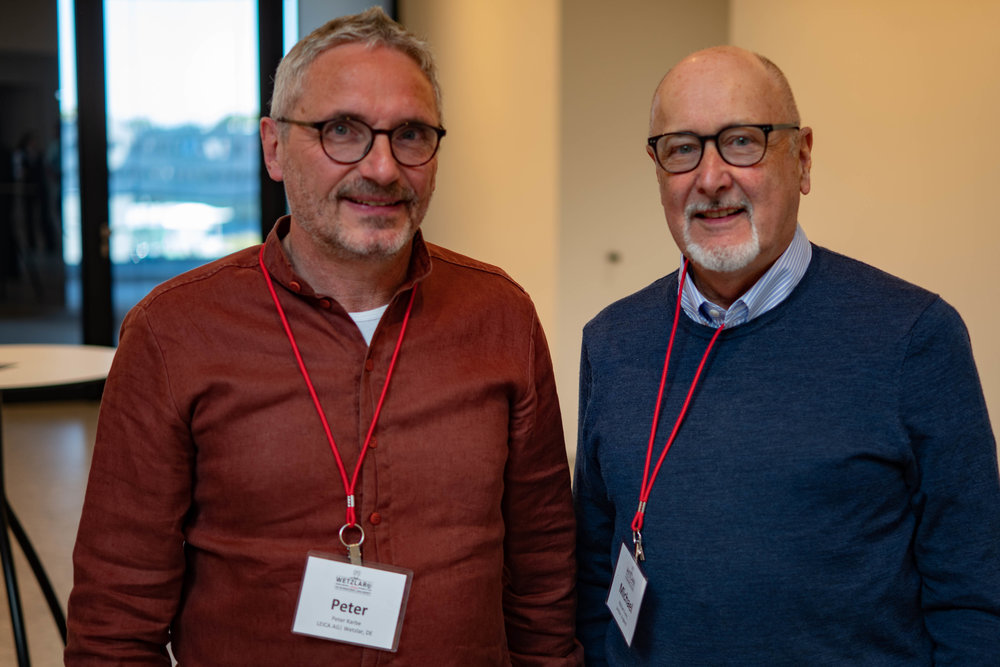 Mike with Peter Karbe, the man responsible for the design of almost all modern Leica lenses