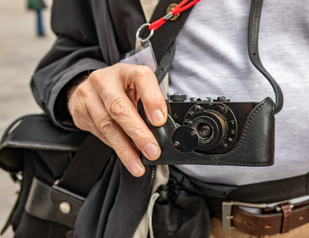 A working Ur-Leica, no less, and not the one from the deepest vaults at Wetzlar. This Ur-Leica replica was turned into a working camera by George A. Furst in South Korea and he used it throughout the weekend. We are looking forward to seeing some of the results