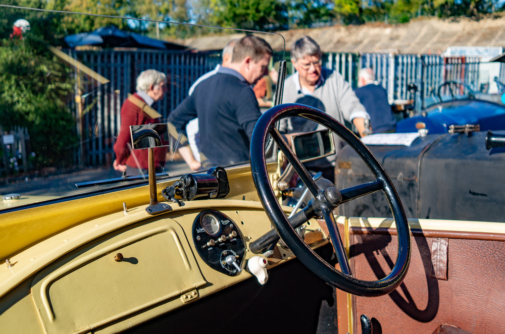 Cockpit of a Leyland Trojan, made in the old Croydon works which, in the late 1950s, turned its hand to importing the Italian Lambretta scooter. In the background, still discussing Trojan con-rods