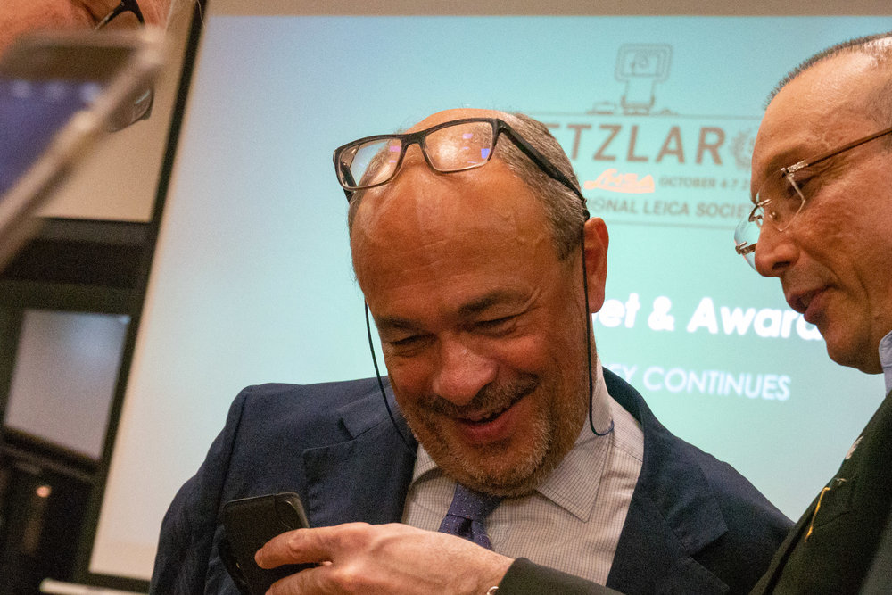 Brazilian photographer Marcus Lins-Barroso shares a moment with Leica’s big boss, Andreas Kaufmann