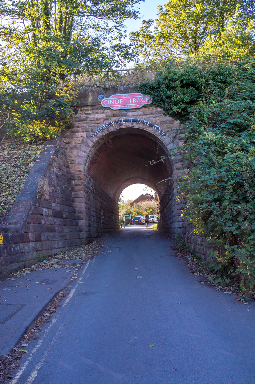 Where it all begins in Whitby - the first railway arch that marks the start.