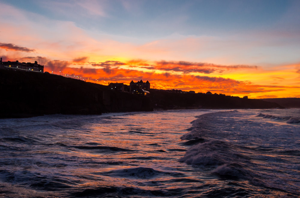 Sunset over West Cliff - stunning October fire show