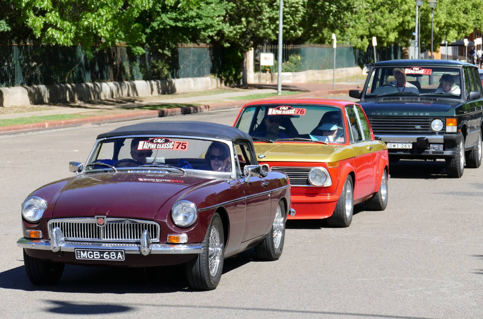 maroon 1968 MGB.
