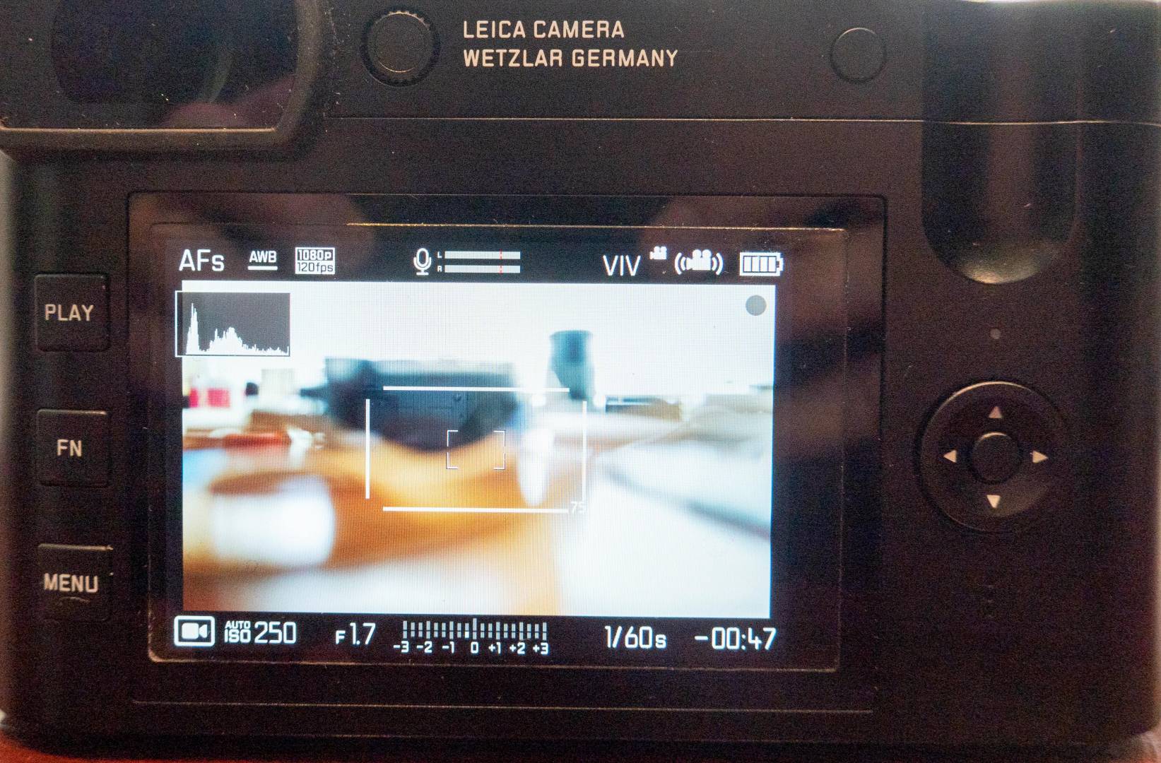 But what's this? On of the DISP options is this screen, video mode, which is the only way of enabling video. Press the shutter while this screen is active and you make a video instead of taking a picture