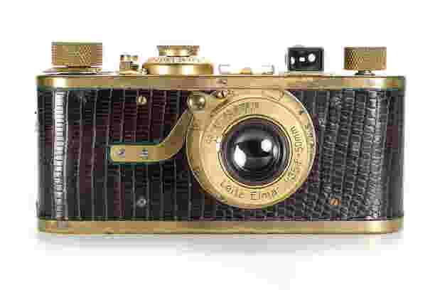 With a starting price of €150,000, this gold-plated Leica IA Luxus is one of only 95 examples made between 1929 and 1931.
