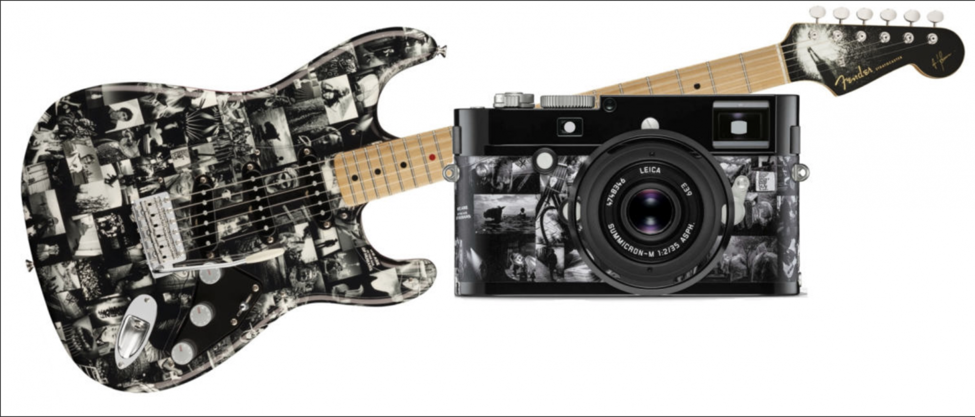 Matching set. The camera costs 15,000 dollars, no news on the cost of the Fender guitar