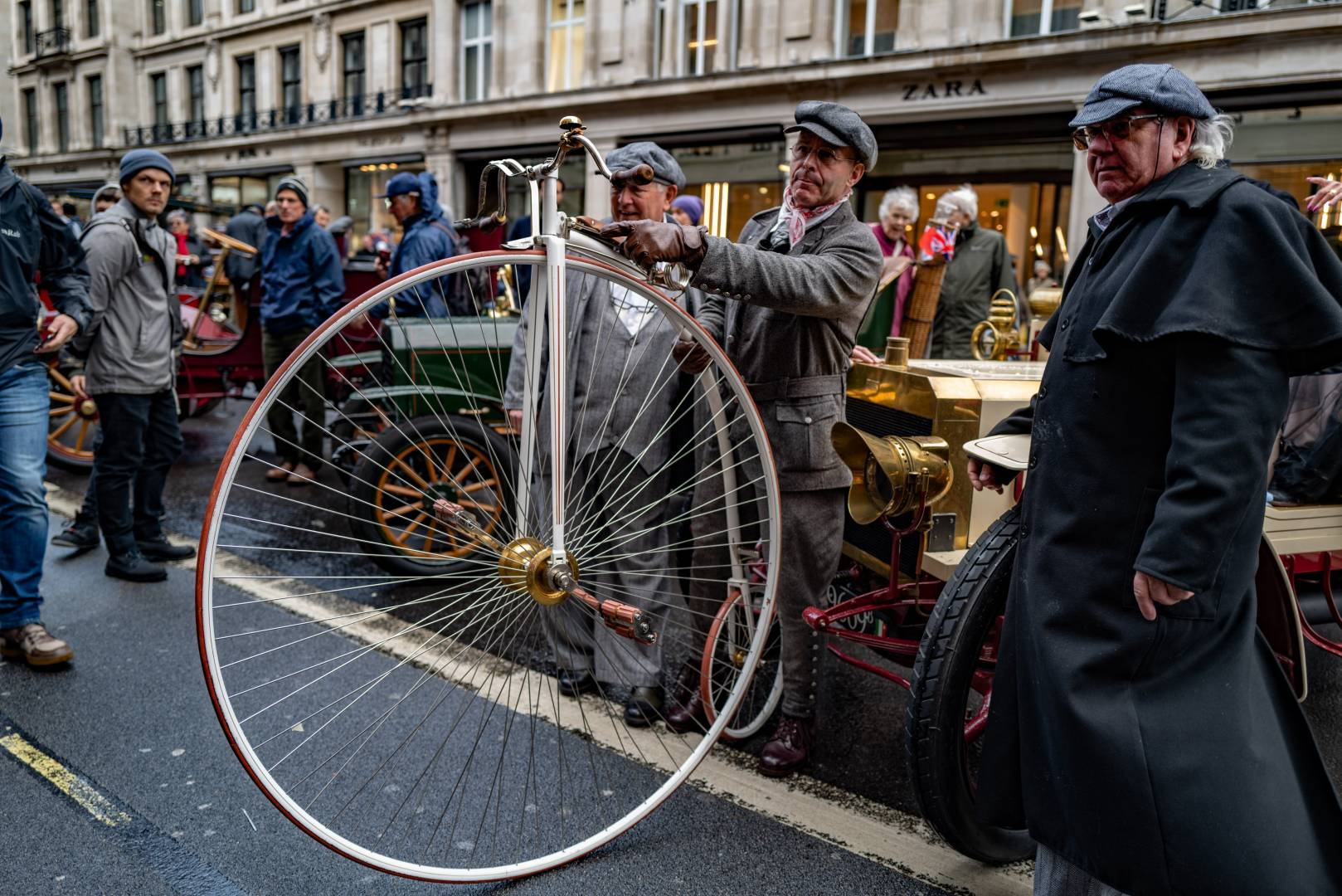 A Swiss contingent, from Lucerne. I learned a new word. What, I asked, is the German for pennyfarthing. It's a Hochrad or "high bicycle".