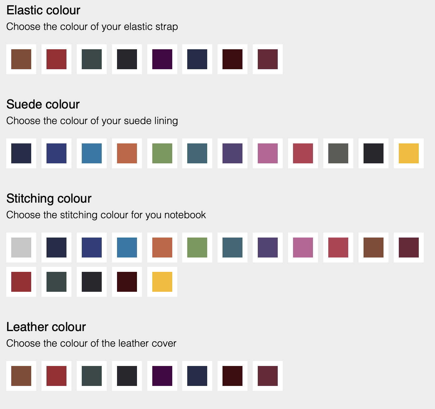 Bespoke colour options. Take a flight of fancy for an additional £11 on top of the standard £29 cost.