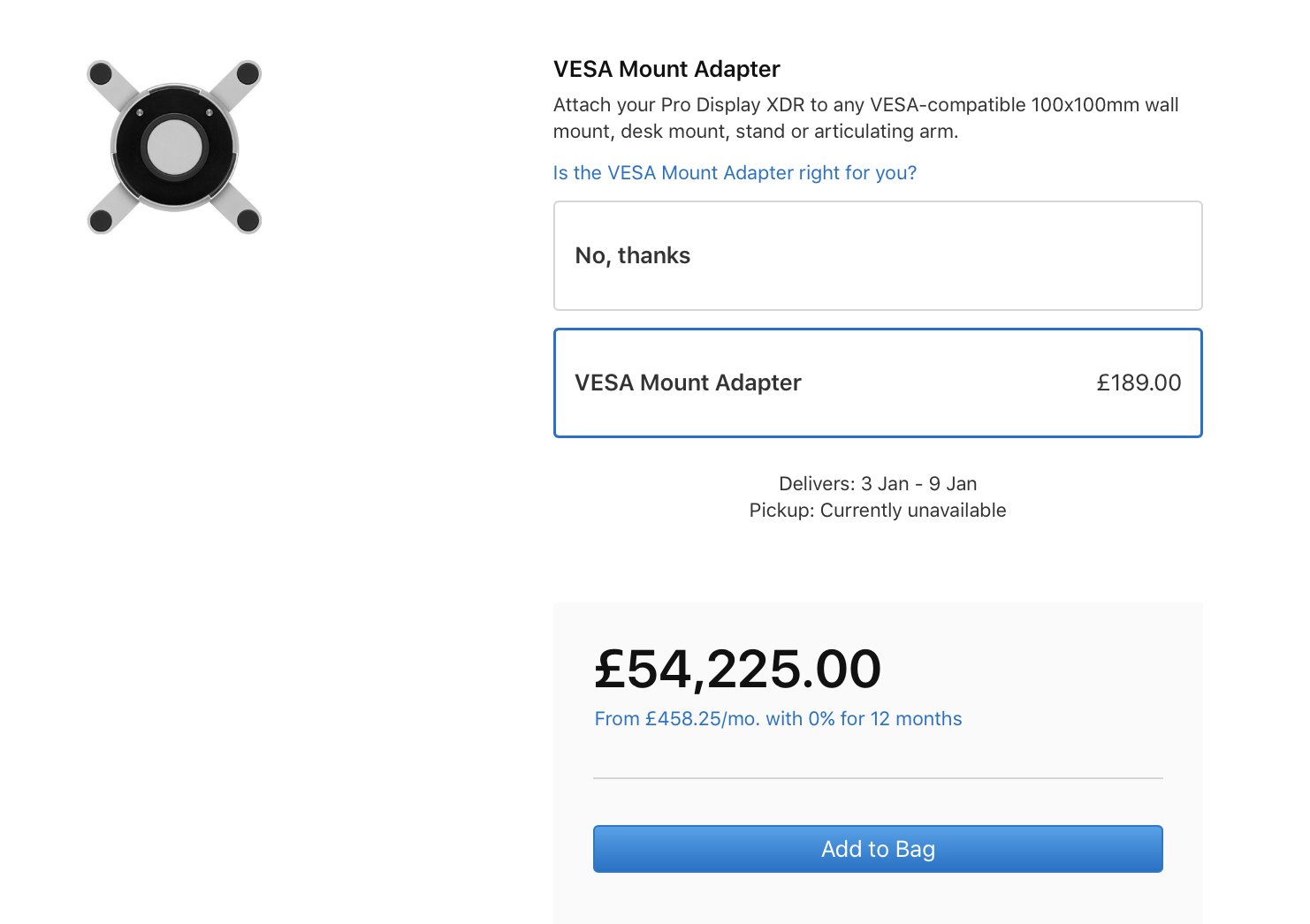 The UK price for a full-spec Pro (exluding monitor but including wheels) is £54,335 or $71,000 (but this includes 20% VAT)