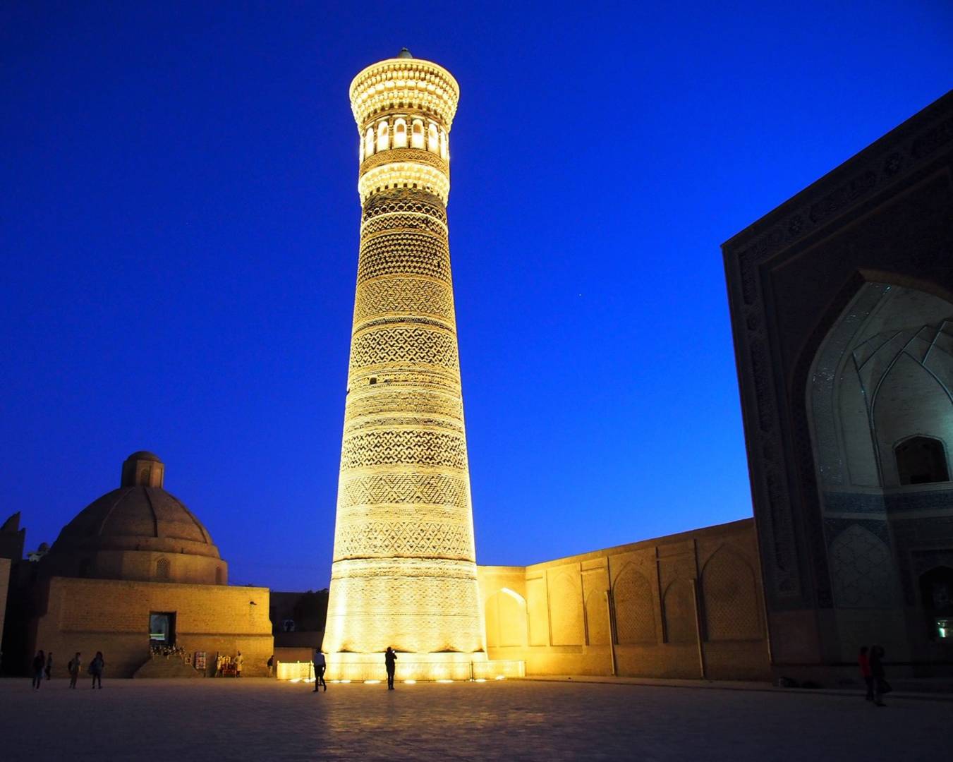 The 10th century tower Kaylan minaret in Bukhara, Uzbekistan. Robyn went out and caught her image hand held at night, while the rest of us were at dinner