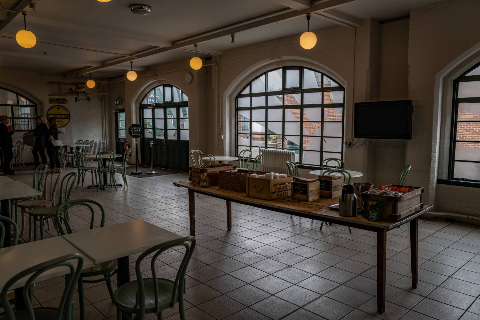 Empty tables, empty chairs: Social distancing in the normally bustling Sunbeam Café at Brooklands. This is where quite a few Macfilos stories have been composed over the years. Wednesday, 18 March 2020 (Leica Q2)