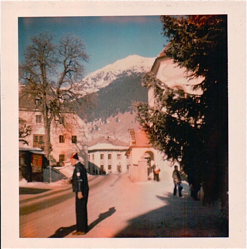 Garmisch-Partenkirchen, Bavaria, in the snow, with the Zugspitze in the background. These old Polaroids had a ‘soft’ and ‘creamy’ appearance. Not bitingly sharp, but ‘homely’ ..and they developed in 60 seconds! 
