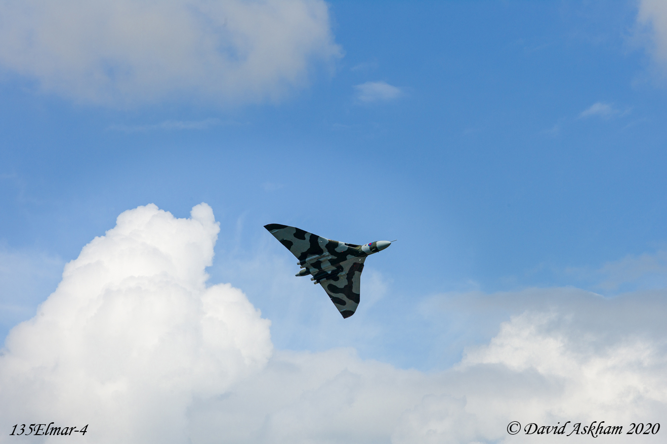 Ground to air shot of Avro Vulcan nuclear bomber at an air show in UK (Leica M9 with Leica 135mm f/4 Elmar lens)