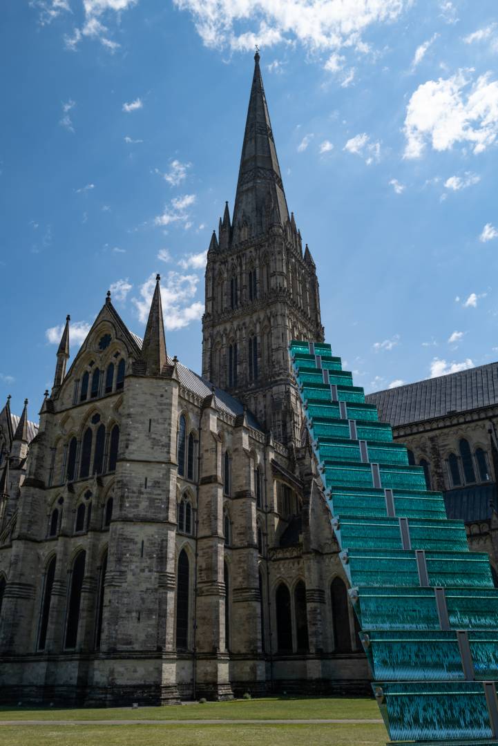 Stairway to Heaven as modern art meets the tallest spire in Britain