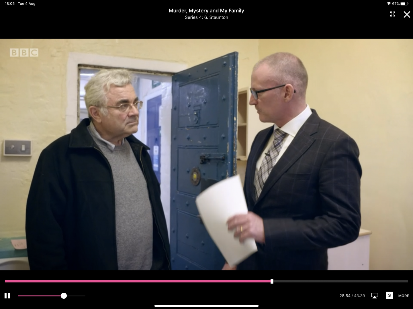 Our Mr Seargeant ("The Guv", right) gives reassurance Nigel (left) to the grandson of Louis Staunton who was convicted of murder in 1877 and housed in one of these cells at Maidstone Prison. Check if on BBC iPlayer.