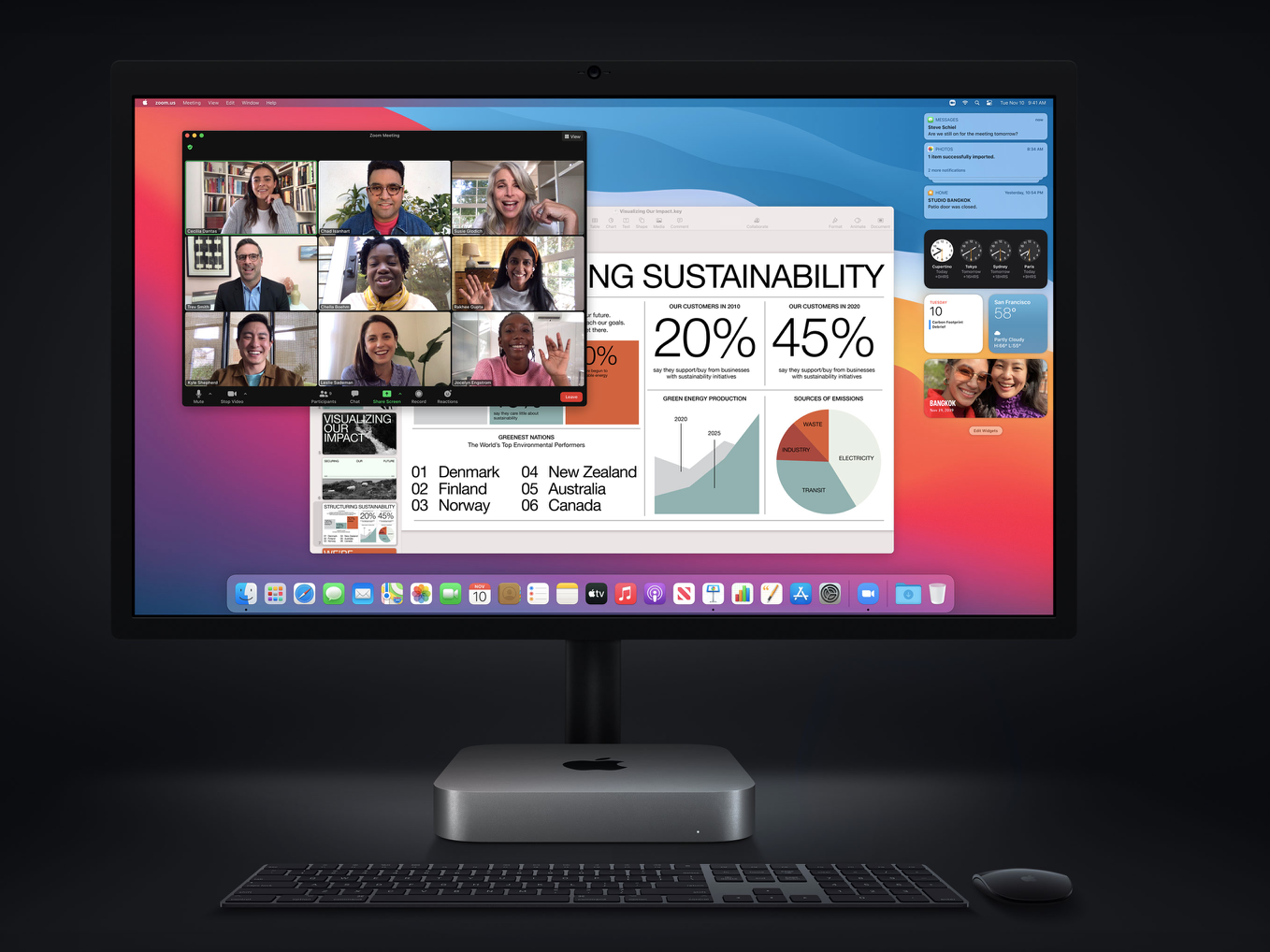 The future: A little computer box to be hidden under the desk, LG Monitor, Bluetooth keyboard and mouse. (Image: Apple Inc)