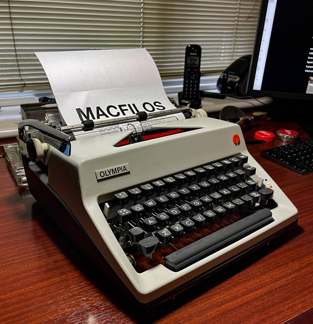 The Olympia SM8 was an in-between portable and office machine. This model, from 1970, is still in full working order and is a joy to use.