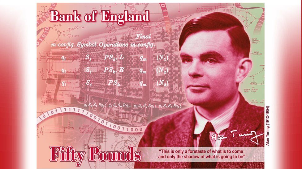 So rare is the Bank of England's £50 note that I had completely forgotten that it features Alan Touring. Pity, I'd have enjoyed using this note