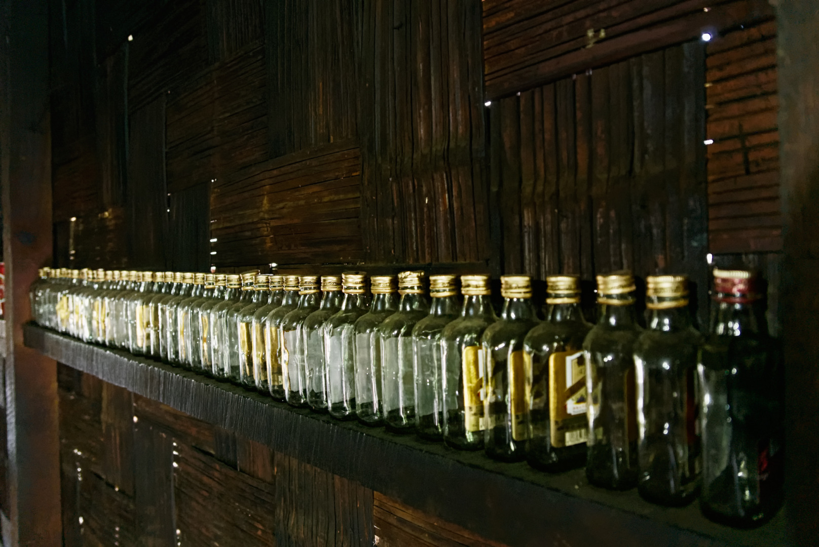 Tage Manu’s collection of medicinal brandy bottles