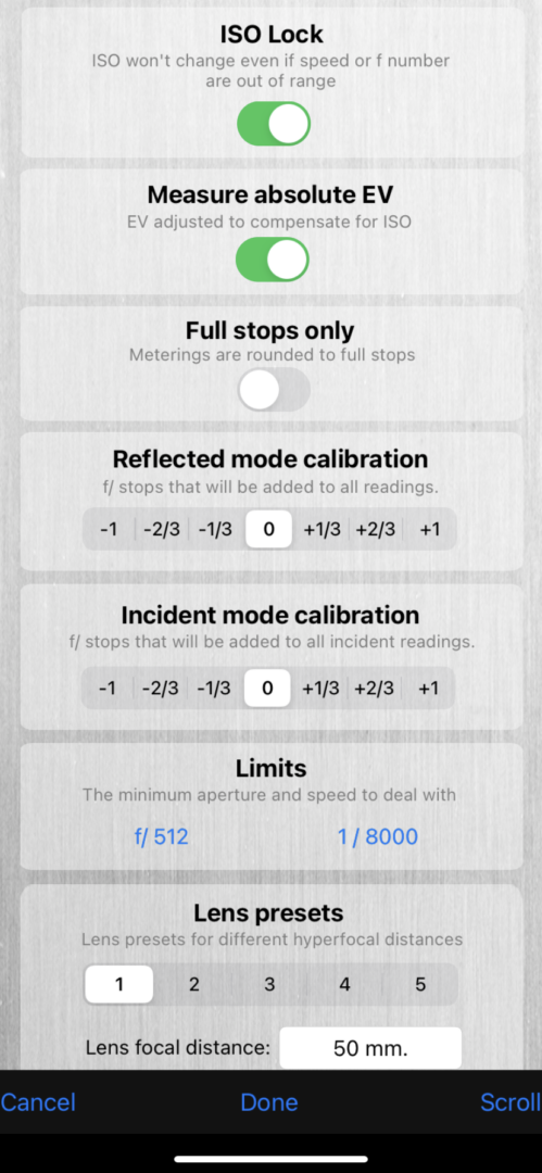 MyLightmeterPro light metering app