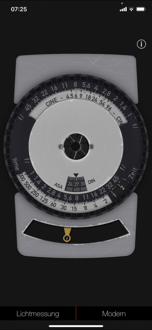 Photometer light metering app: