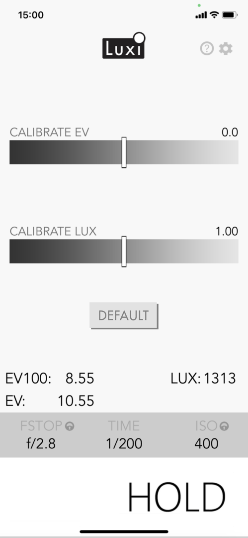 Luxi iOS light metering app