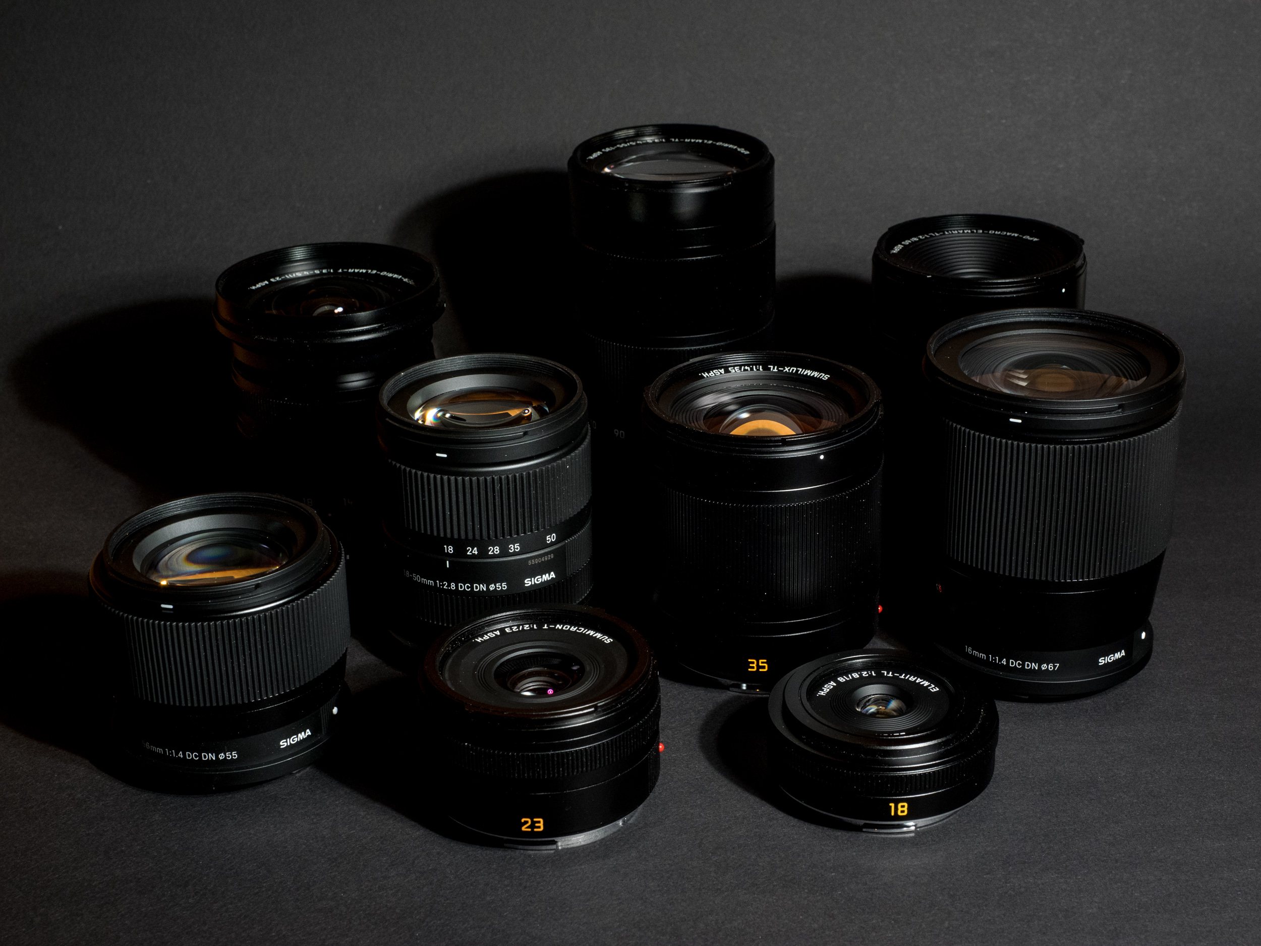 Various Sigma and Leica APS-C L-Mount lenses