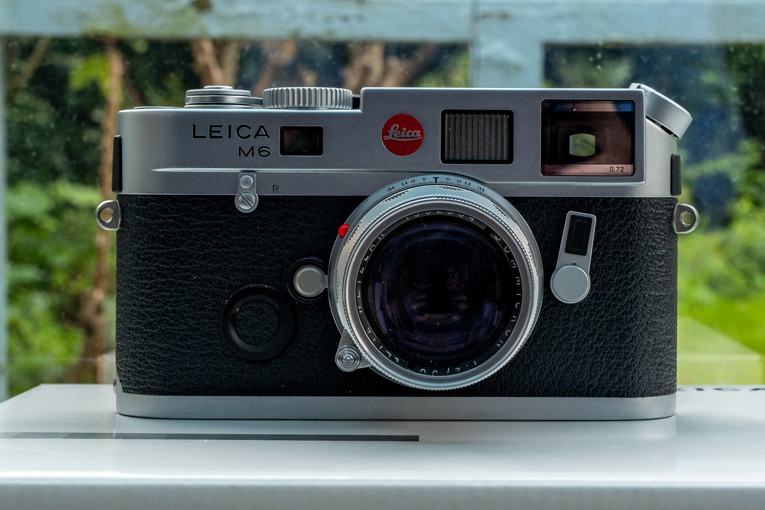 A minit-condition camera after 22 years. Note the 0.72 engraving in the rangefinder window and the prominent knurled shutter-speed dial which is easy to operate with the forefinger while holding the camera to the eye...