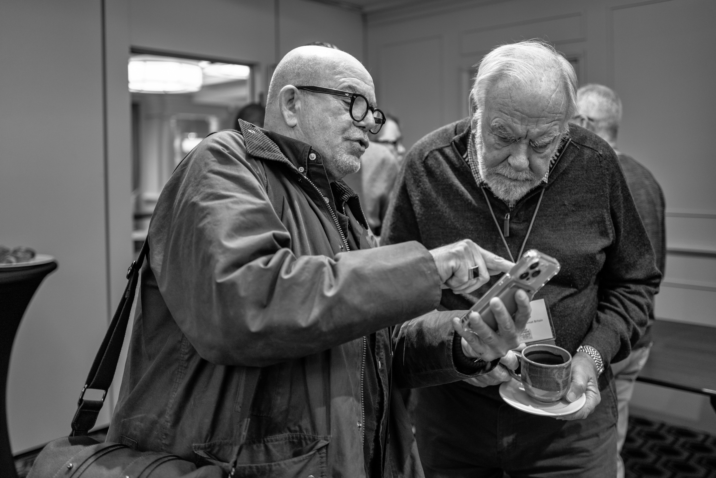 Two old friends, Evris Papanikolas, master of the Rock n' Roll camera strap, and Keith Walker from England (Image Mike Evans, Q2)