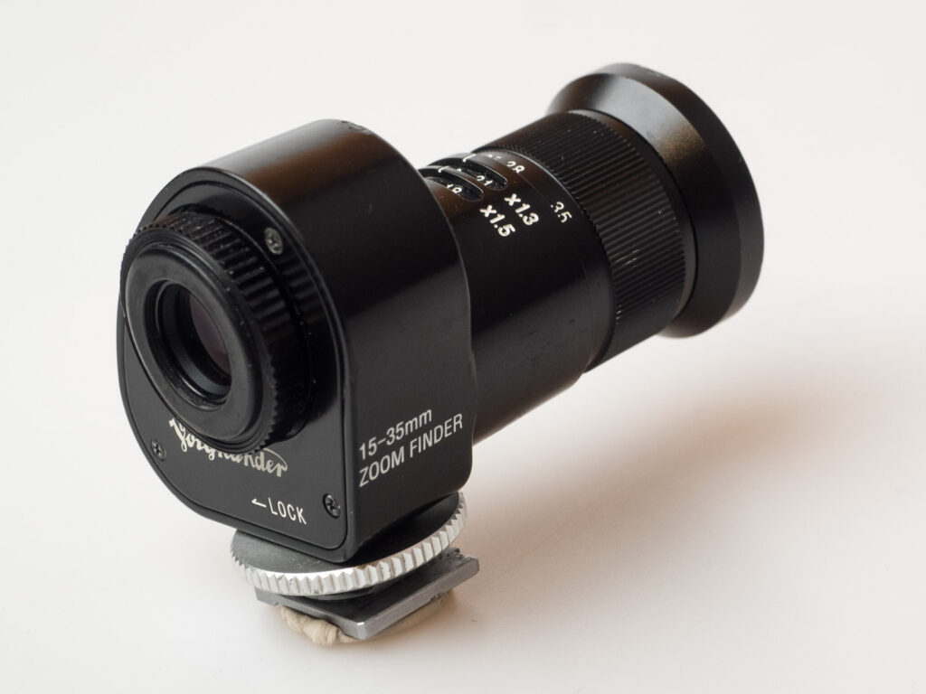 Product image shows one of the attachable viewfinders made by Voigtländer