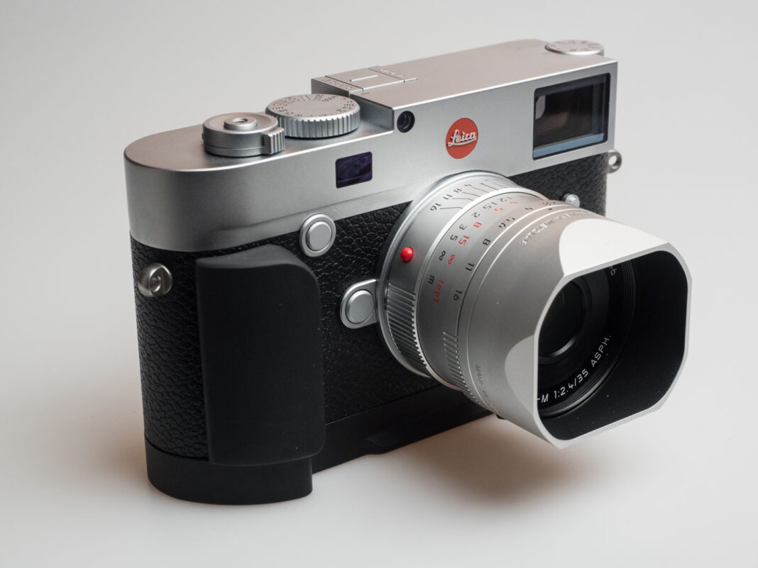 Product image shows Kamerakraft LM Grip V2.0 for Leica M10 cameras